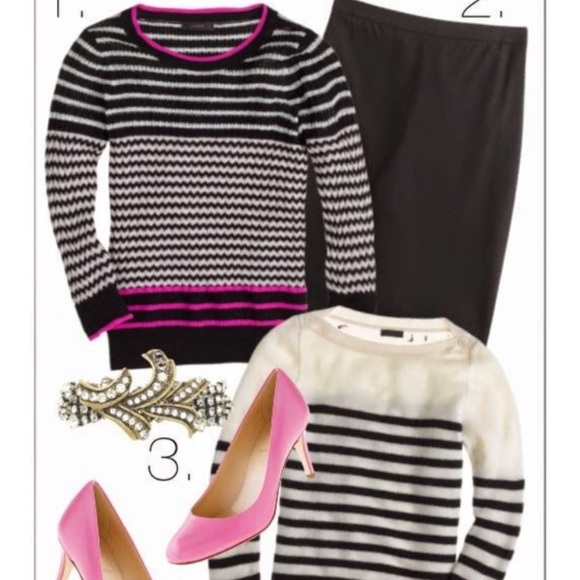 J. Crew Grey & White Chevron Sweater XS - Picture 7 of 7